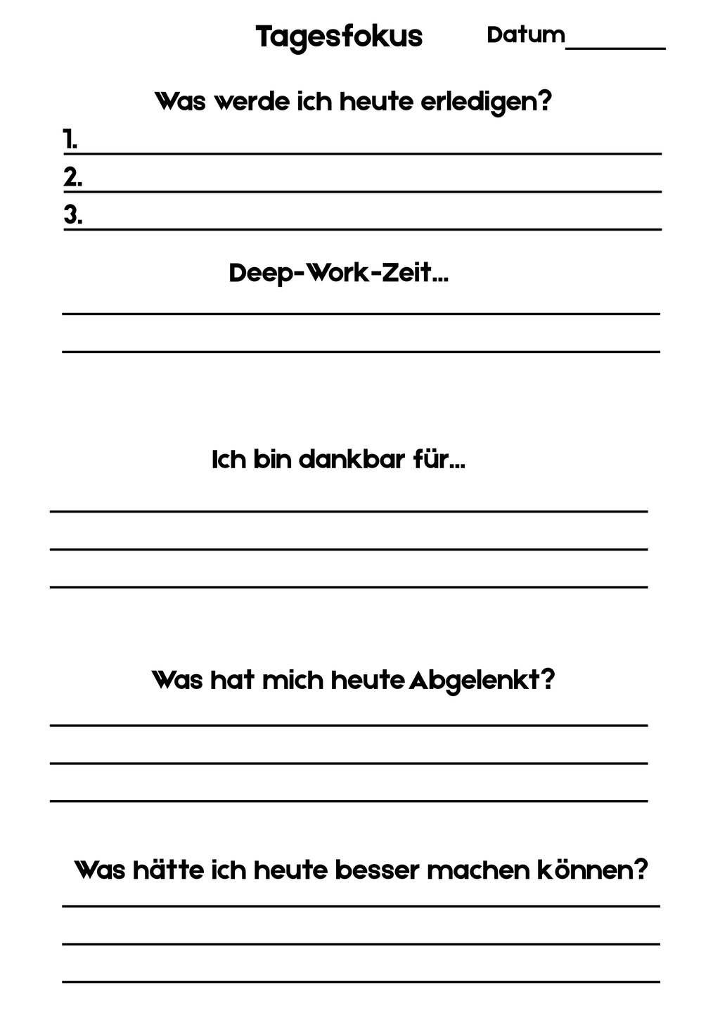 Tägliche Aufgaben & Fokus-Tracking