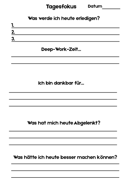 Tägliche Aufgaben & Fokus-Tracking